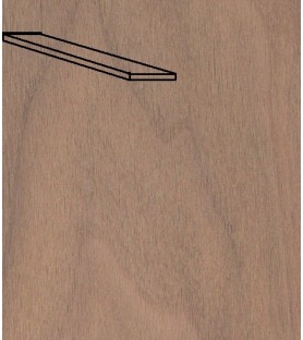 Confezione di impiallacciatura Hickory 0,6 x 4 x 1000 mm...