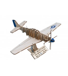 Trämodell stridsflygplan: North American P-51 Mustang 1/48