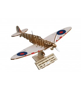 Modello di aereo in scala di legno: Supermarine Spitfire (Battaglia d'Inghilterra) 1/48