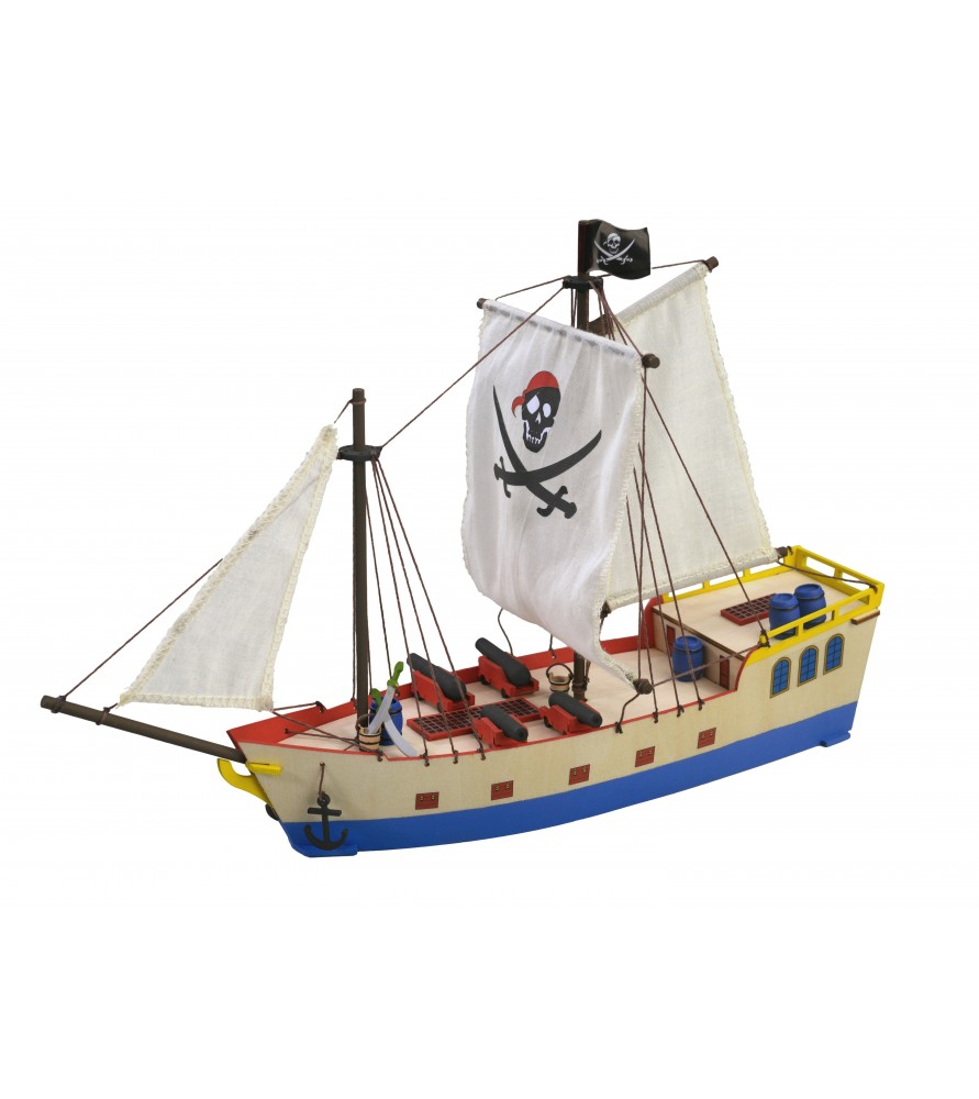 stramt lektie Sløset Wooden Model for Kids +8 years old: build this great Pirate Ship!