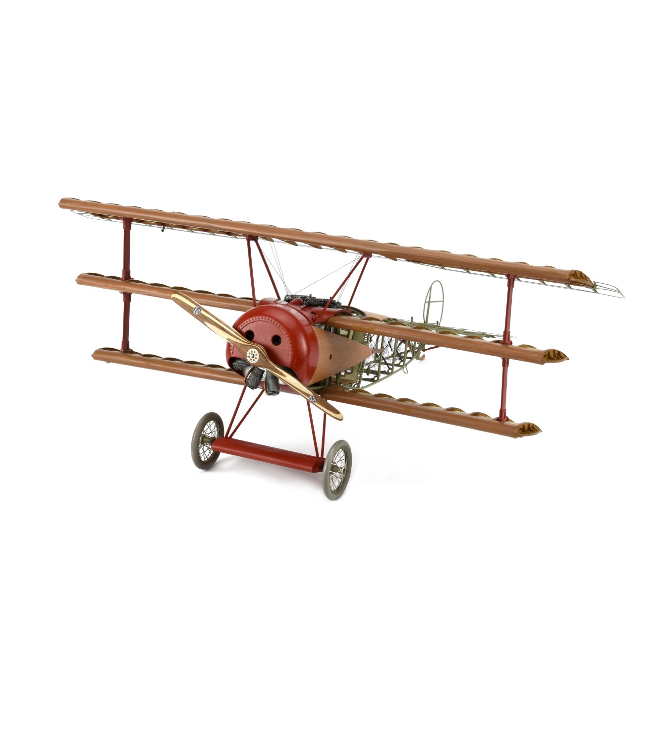 Wooden Metal Plane Model 1 16 Fighter Fokker Dr. I Red Baron