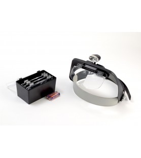 Lupa se světly LED x2 Sluchátka s mikrofonem