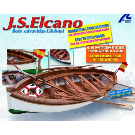 Juan Sebastián Elcano Reddingsboot 1:35. Houten Model Schip 2
