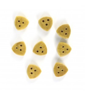 Triangulärt Deadeye i buxbom Dia. 7 mm (8 Units) för fartygsmodellering