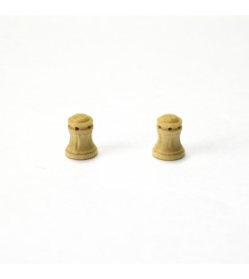 Milled Capstan Vertical Shape in Beech Tree Wood 10 mm (2 Units) for Ship Modeling