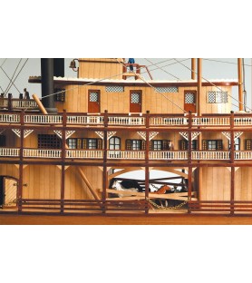 Wooden Model Ship: King of the Mississippi II Steamboat 1/80