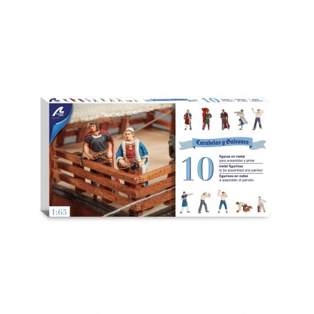 Set di 10 figure in metallo: Caravella Santa María
