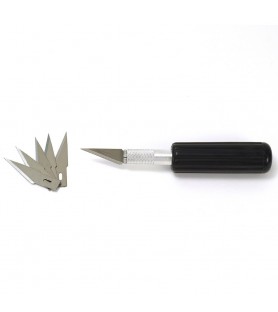 Filzada® Scalpel avec 5 lames de rechange (standard) - cutter de  précision/couteau modelisme en argent pour couper du papier, des modèles,  du film de fenêtre, du fondant, des tissus, etc. : 