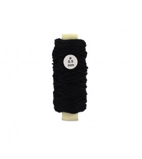 Cotton Thread: Black Diameter 0.50 mm and Length 20 meters
