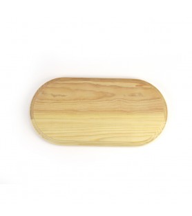 Solid Pine Wooden Exhibition Base with Oval Shape (14.17''x7.08'' / 360x180mm)