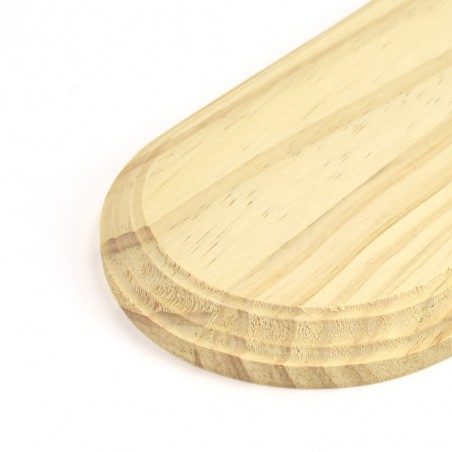 Udstillingsbase i massivt fyrretræ med oval form (8,66''x4,33'' / 220x110mm)