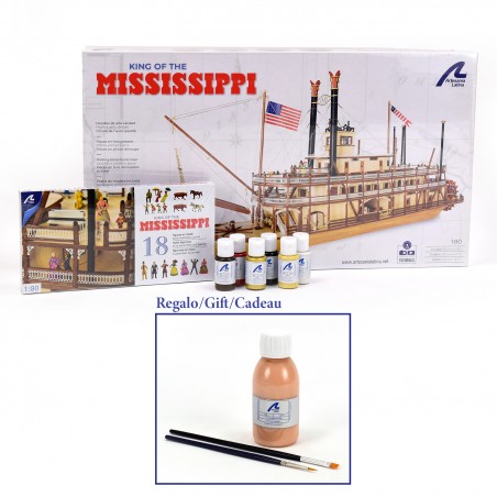 King of the Mississippi. Zestaw upominkowy z modelem statku, figurkami, farbami i narzędziami