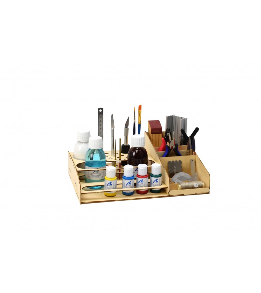 Support de peinture en bois pour modélisme, boîte de rangement en treillis  en bois, boîte de rangement pour bouteilles d'encre pigmentée, porte-outils