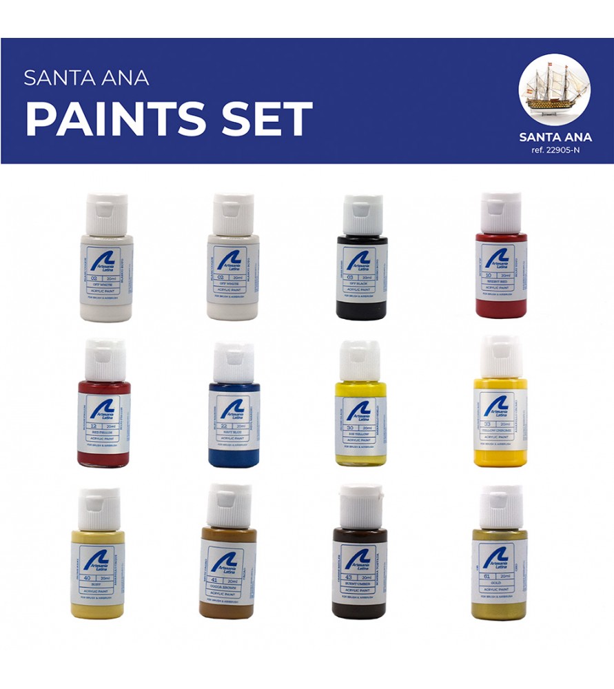 Water-Based and Acrylic Paints Set for Vessel in Line Santa Ana
