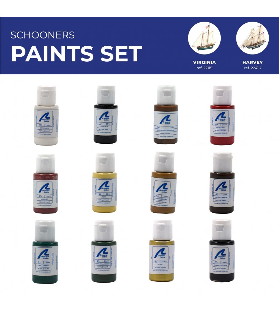 OfficeTree 6 x 16 ml Set pour peinture effet marbre avec accessoires - Set  de peinture à