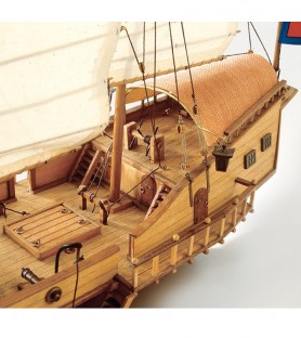Wooden Model Ship Kit: Red Dragon Chinese Junk 1:60 4