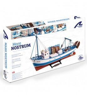 Trawler Mare Nostrum. 1:35 Wooden Model Fishing Ship Kit 8