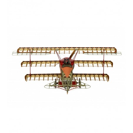 Avião de combate Fokker Dr.I 1:16. Modelo à escala 4 em madeira e metal