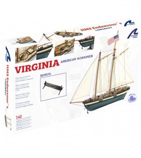 American Schooner Virginia. 1:41 Wooden Model Ship Kit 11