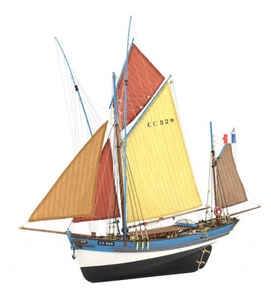 Wooden Model Ship Kit French Fishing Boat Marie Jeanne 1:50
