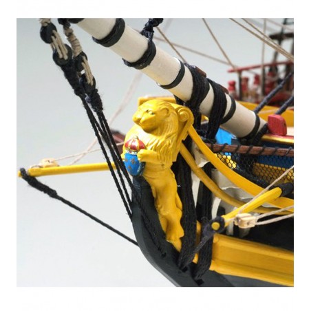 Fregat Hermione La Fayette 1/89. Houten modelschip