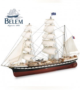 Franska utbildningsfartyget Belem. 1:75 Trämodellfartygssats