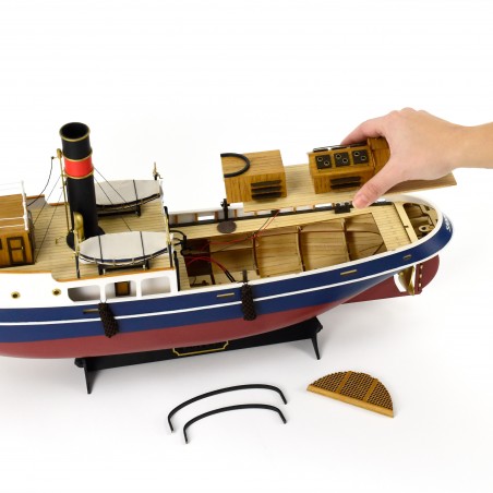 Remorqueur Sanson 1:50. Maquette Bateau en Bois (Prêt R / C)