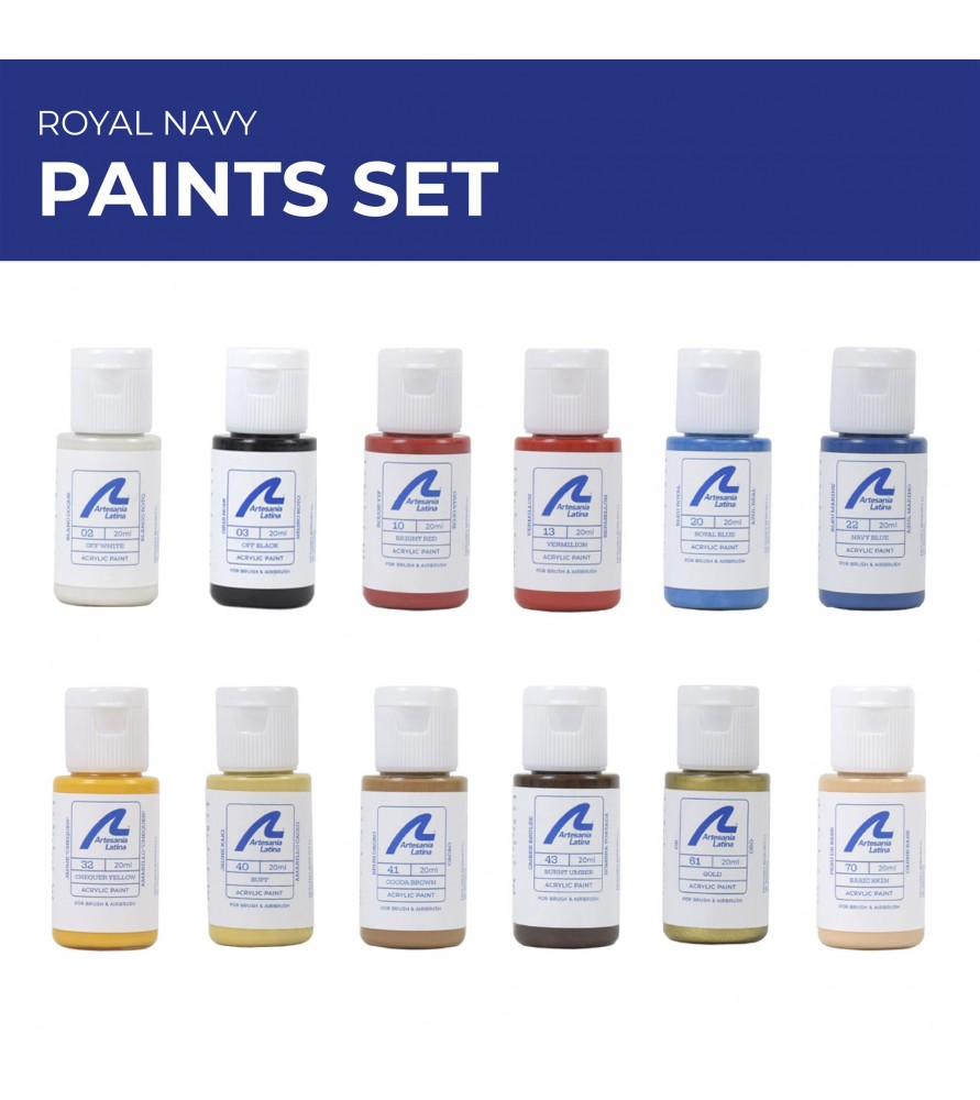 Set of Acrylic Paints for Model Ships of the British Royal Navy