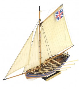 Canot HMS Bounty's (Jolly Boat) 1:25. Maquette Bateau en Bois 1