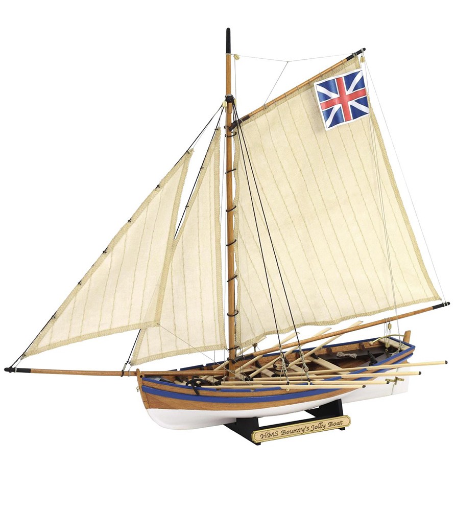 Canot HMS Bounty's (Jolly Boat) 1:25. Maquette Bateau en Bois 1