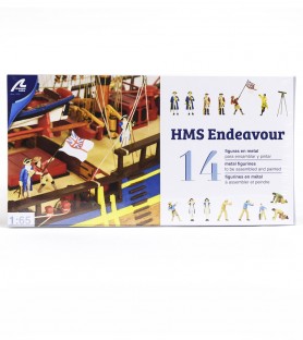 Set of 14 Metal Figurines with Accessories for HMS Endeavour