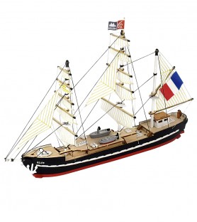 Easy Kit French Training Ship Belem 1:160. Wooden Model Ship with Paints & Accessories 1