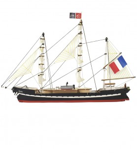 Easy Kit French Training Ship Belem 1:160. Wooden Model Ship with Paints & Accessories 2