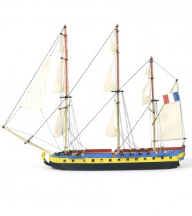 Frigate Hermione La Fayette 1:160 Easy Kit. Wooden Model Ship with Paints 2