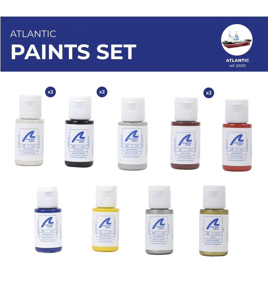 Paints Set for Tugboat Model Atlantic at 1:50 Scale -20210