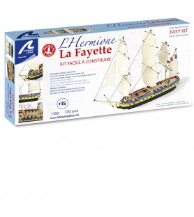 Frigate Hermione La Fayette 1:160 Easy Kit. Wooden Model Ship with Paints 12