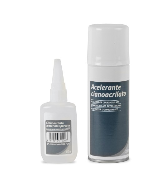 Cianocrilato Denso y Acelerador de Ciano en Spray (50 gr y 200 ml)