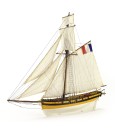 Modelo de navio em madeira. Cortador Corsário Le Renard 1:50