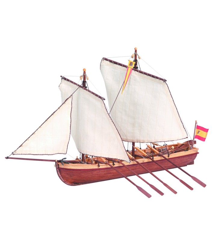 Canot du Capitaine Santisima Trinidad 1:50. Maquette Bateau en Bois