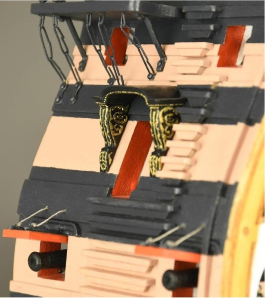 Sectie HMS Victory 1:72. Houten modelschip