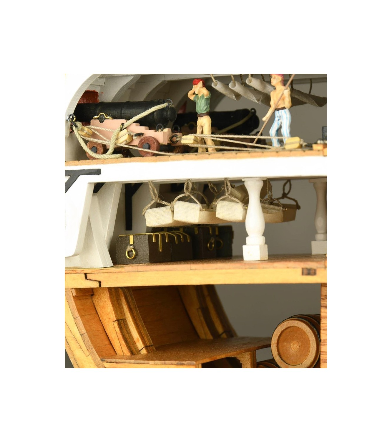 Wooden Ship Model Section of English Vessel HMS Victory 1:72