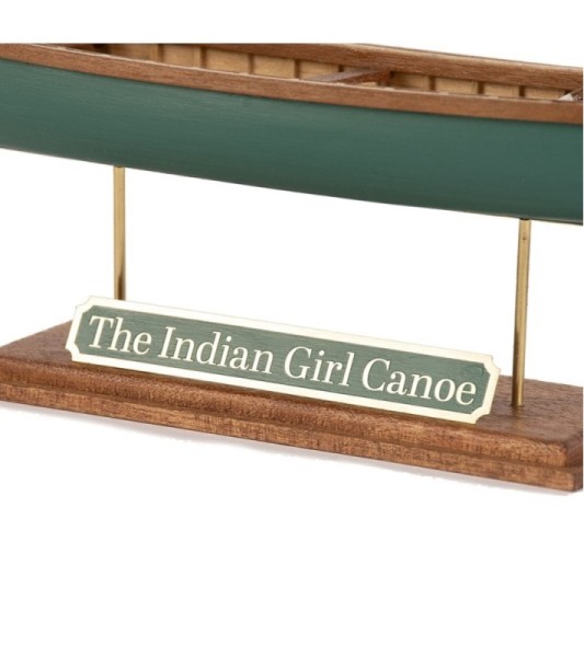 Canoa della ragazza indiana 1:16. Modello di barca in legno