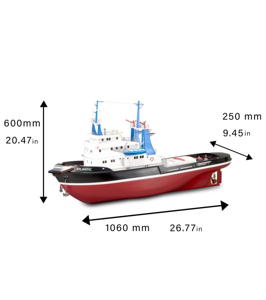 Remorqueur Atlantic 1:50. Maquette Bateau Navigable en Bois et ABS (Prêt R / C)