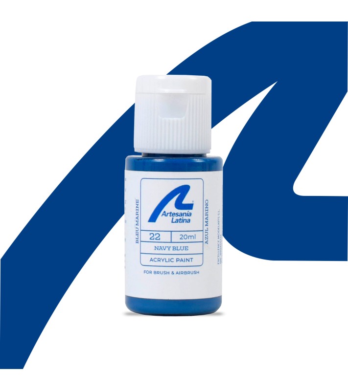 Vandbaseret maling: Marineblå (20 ml)