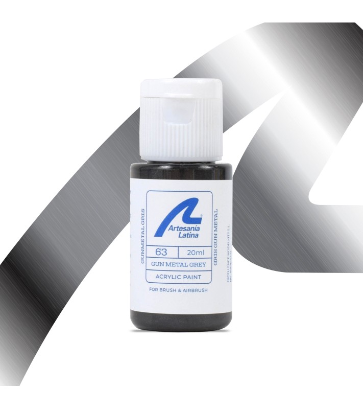 Pintura al Agua: Gris Gun Metal (20 ml)