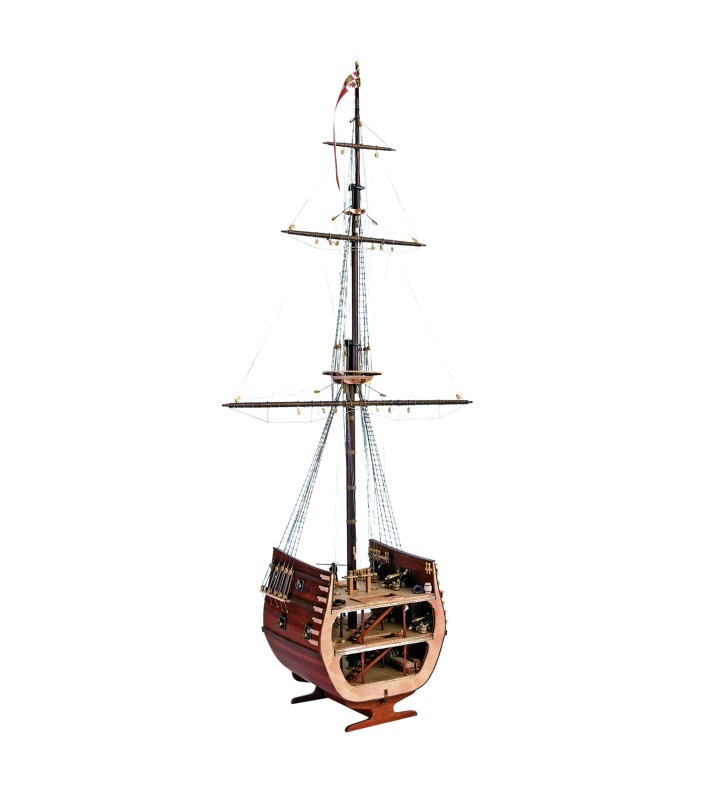 Udsnit af Galleon San Francisco. 1:50 modelskibssæt i træ