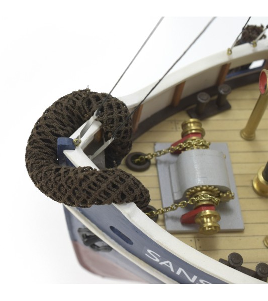 Sleepboot Sanson 1:50. Houten modelschip (Geschikt voor R/C)