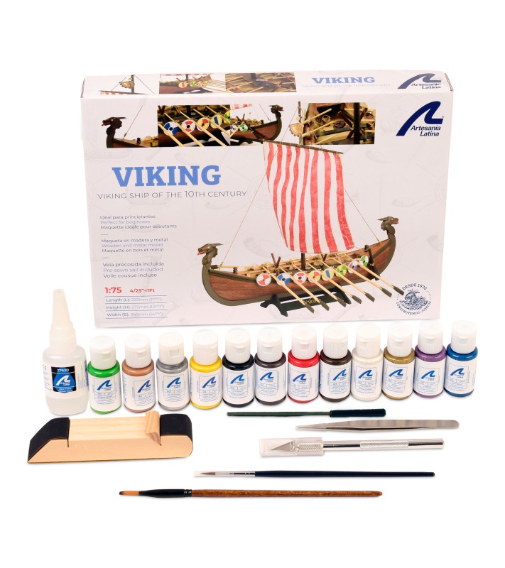 Drakkar Vikingabåt. Presentförpackning med skeppsmodell,... 2