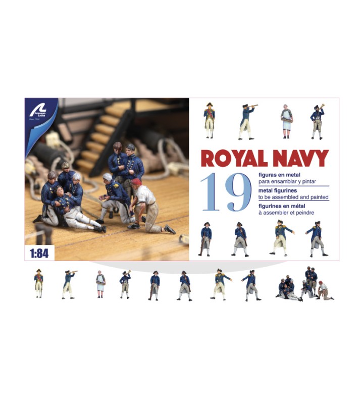 Ny uppsättning med 19 metallfigurer för fartyg British Royal Navy