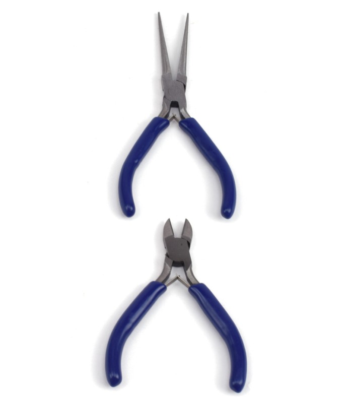 Set of 2 Flat Grip and Cutting Pliers